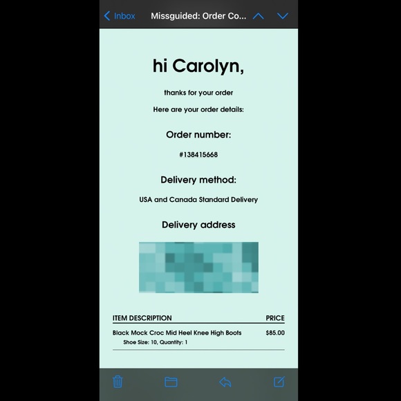 MISSGUIDED Mock Croc Mid Heel Knee High Boot - Picture 3 of 8